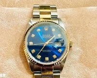 Rolex Datejust 16233 blu con diamanti e Dial bianco - 2